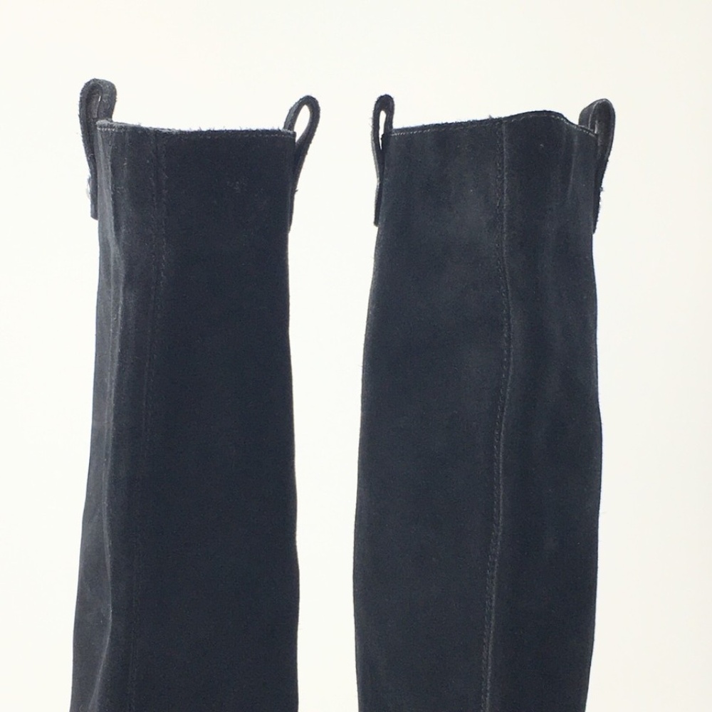 Michael Kors Womens Boot Suede Knee High Studded Black Pull On Riding Sz 7.5 - Picture 10 of 16